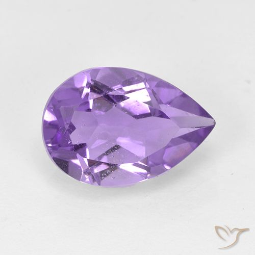 1.68ct Натуральный Средний фиолетовый Аметист, Форма груши, Чистота VS
