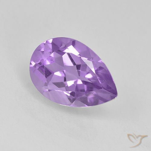 1.90ct Натуральный Средний фиолетовый Аметист, Форма груши, VVS-VS