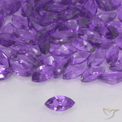 0.15ct Натуральный Средний фиолетовый Аметист, Маркиза, VVS-VS