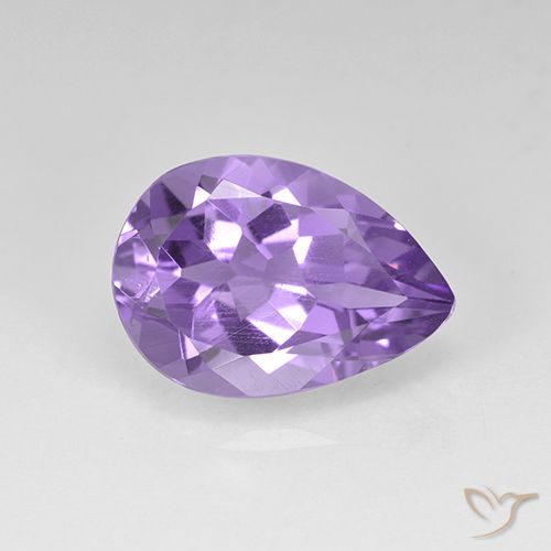 4.58ct Натуральный Средний фиолетовый Аметист, Форма груши, VVS-VS
