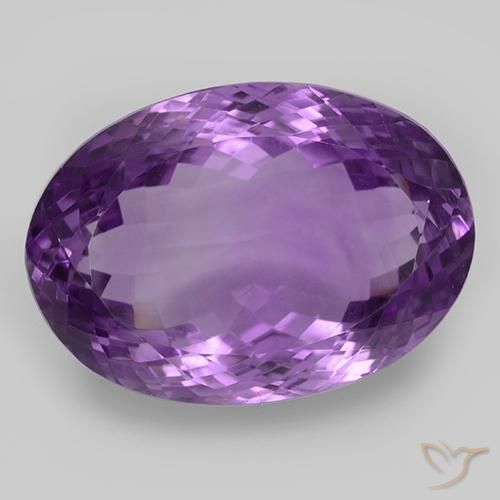 47.30ct Натуральный Средне-темно-фиолетовый Аметист, Овал, IF