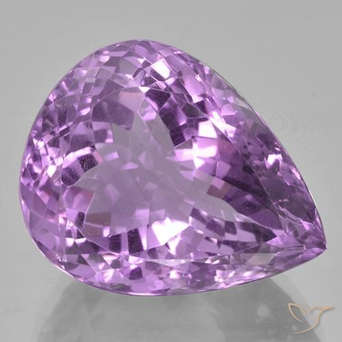 41.21ct Натуральный Розовато-фиолетовый Аметист, Форма груши, Чистота VVS