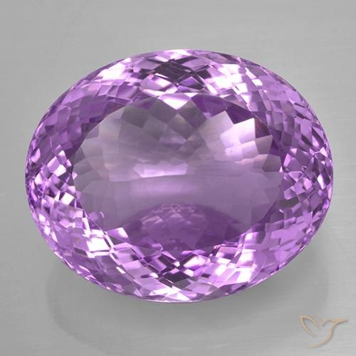 33.35ct Натуральный Пурпурно-фиолетовый Аметист, Овал, IF
