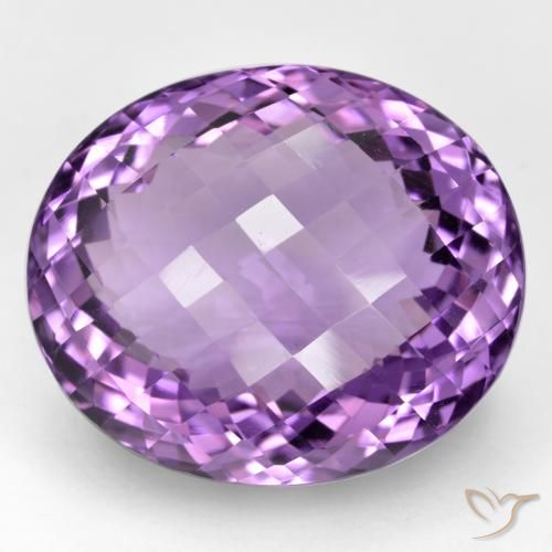 52.00ct Натуральный Средне-темный пурпурно-фиолетовый Аметист, Овал, IF