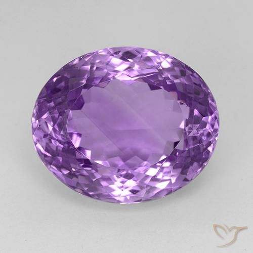 25.81ct Натуральный Средний пурпурно-фиолетовый Аметист, Овал, Чистота VVS