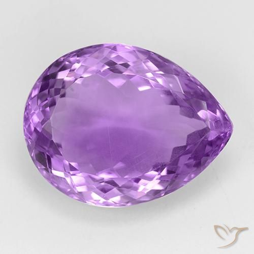21.49ct Натуральный Глубокий пурпурно-фиолетовый Аметист, Форма груши, Чистота VVS