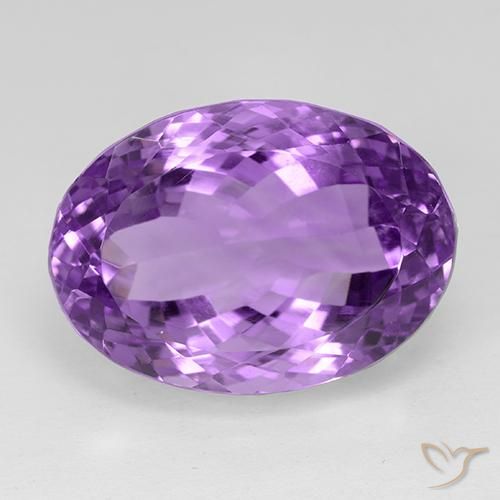 29.67ct Натуральный Темно-розовато-фиолетовый Аметист, Овал, IF