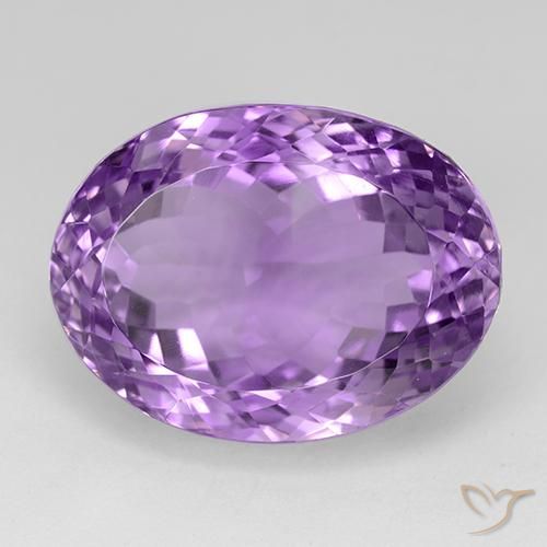 33.57ct Натуральный Пурпурно-фиолетовый Аметист, Овал, IF