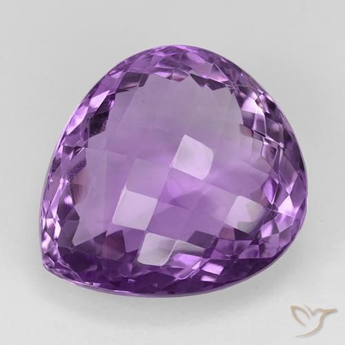27.20ct Натуральный Пурпурно-фиолетовый Аметист, Форма груши, Чистота VVS