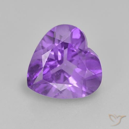 1.77ct Натуральный Ярко-фиолетовый Аметист, Сердце, Чистота VS