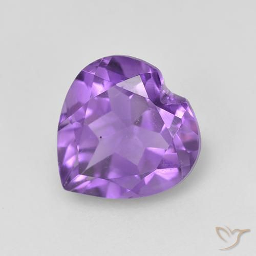 1.57ct Натуральный Интенсивный фиолетовый Аметист, Сердце, Чистота VS