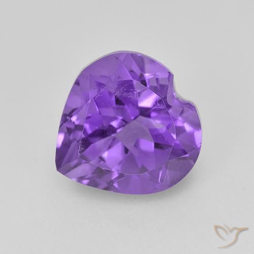1.79ct Натуральный Средний фиолетовый Аметист, Сердце, Чистота VS