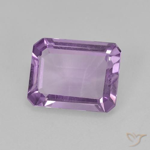 1.84ct Натуральный Светло-розовато-фиолетовый Аметист, Изумрудная огранка, Чистота VS