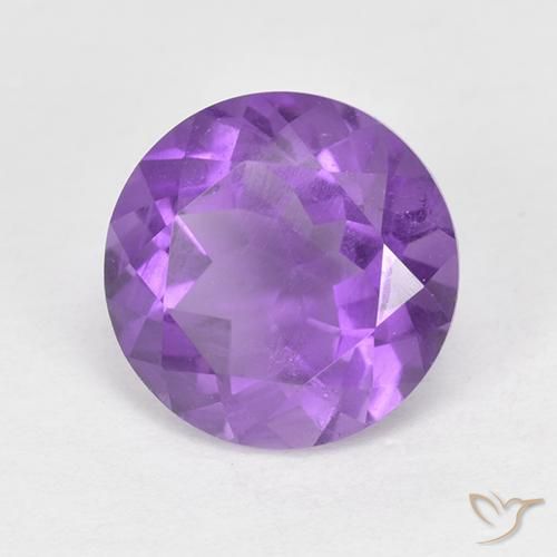 1.76ct Натуральный Ярко-фиолетовый Аметист, Круглый, Чистота VS