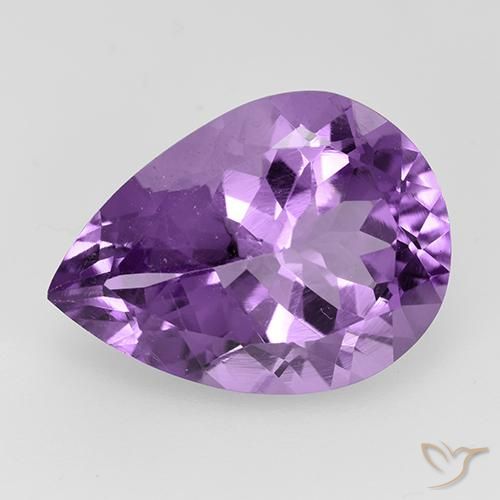 7.02ct Натуральный Пурпурно-фиолетовый Аметист, Форма груши, VVS-VS