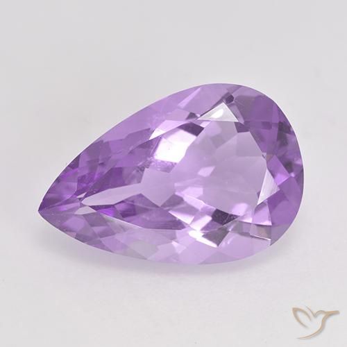 4.45ct Натуральный Средний фиолетовый Аметист, Форма груши, Чистота VS
