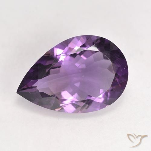 4.56ct Натуральный Средний фиолетовый Аметист, Форма груши, Чистота VS