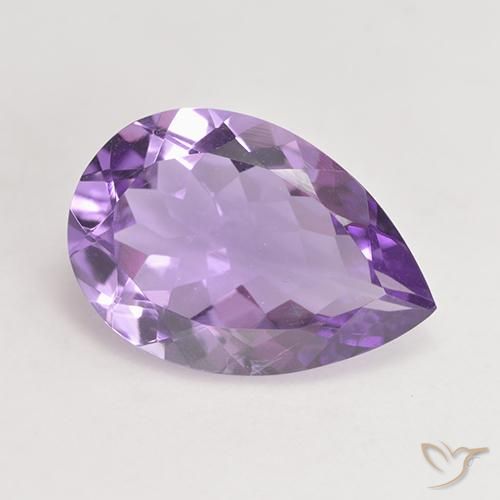 4.46ct Натуральный Средний фиолетовый Аметист, Форма груши, VVS-VS