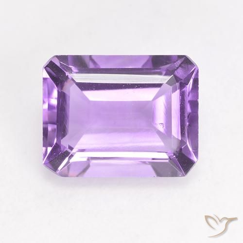 2.00ct Натуральный Средний фиолетовый Аметист, Изумрудная огранка, Чистота VS
