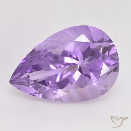 5.68ct Натуральный Средний фиолетовый Аметист, Форма груши, VVS-VS