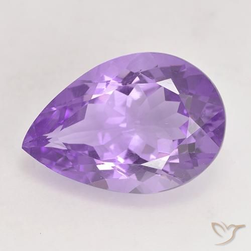 5.07ct Натуральный Розовато-фиолетовый Аметист, Форма груши, VVS-VS