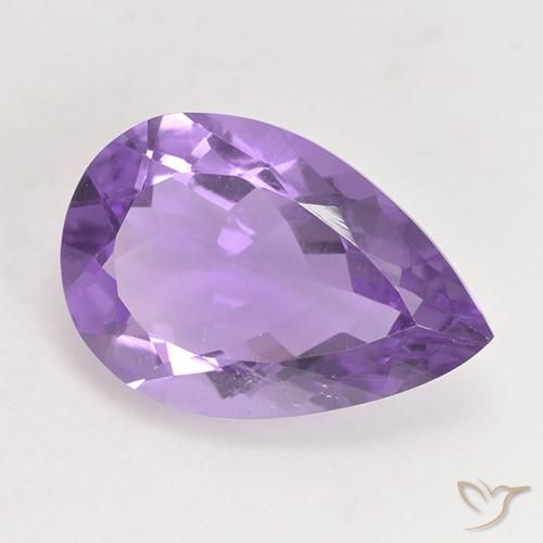 4.93ct Натуральный Средний фиолетовый Аметист, Форма груши, Чистота VS