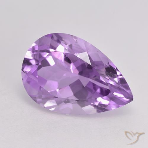 5.68ct Натуральный Средний пурпурно-фиолетовый Аметист, Форма груши, VVS-VS