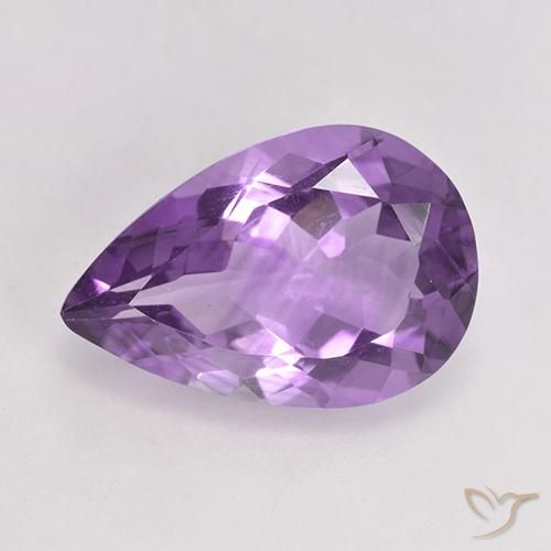 4.74ct Натуральный Пурпурно-фиолетовый Аметист, Форма груши, VVS-VS
