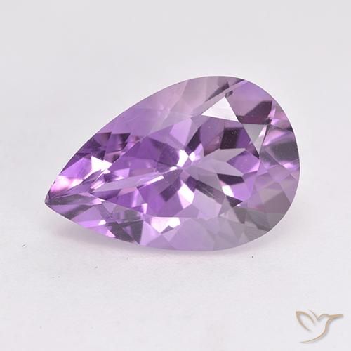 5.13ct Натуральный Розовато-фиолетовый Аметист, Форма груши, VVS-VS