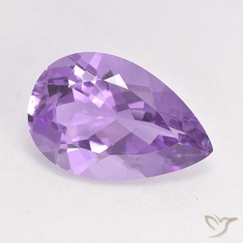 4.64ct Натуральный Средний фиолетовый Аметист, Форма груши, Чистота VS