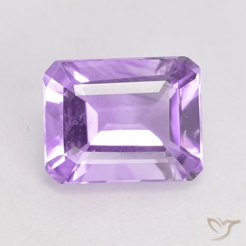 2.04ct Натуральный Светло-розовато-фиолетовый Аметист, Изумрудная огранка, VVS-VS