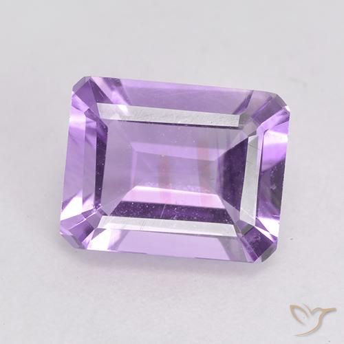 2.19ct Натуральный Светло-розовато-фиолетовый Аметист, Изумрудная огранка, VVS-VS