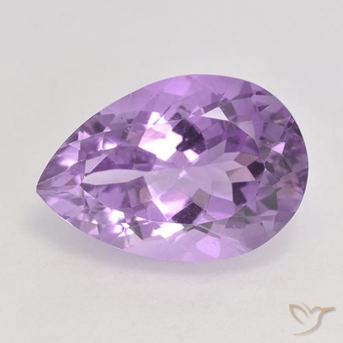 6.41ct Натуральный Средний фиолетовый Аметист, Форма груши, Чистота VS