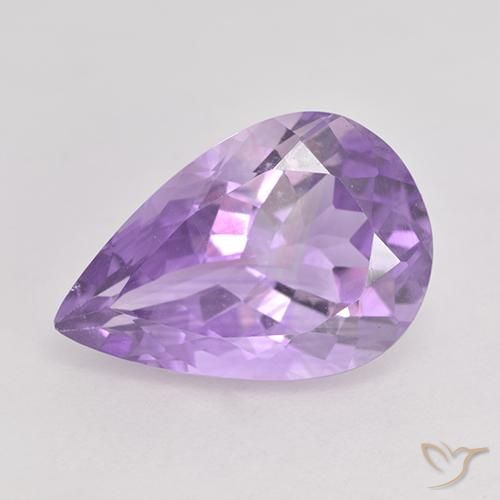 5.26ct Натуральный Средний фиолетовый Аметист, Форма груши, Чистота VS