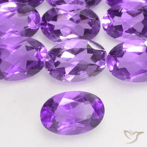 0.43ct Натуральный Ярко-фиолетовый Аметист, Овал, Чистота VS