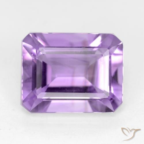 2.09ct Натуральный Светло-фиолетовый Аметист, Изумрудная огранка, Чистота VS