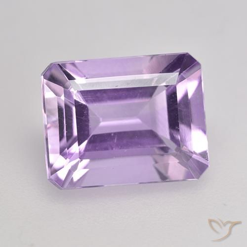 2.31ct Натуральный Средне-светло-фиолетовый Аметист, Изумрудная огранка, Чистота VS