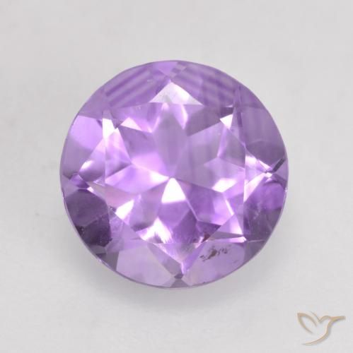 1.26ct Натуральный Средний фиолетовый Аметист, Круглый, Чистота VS