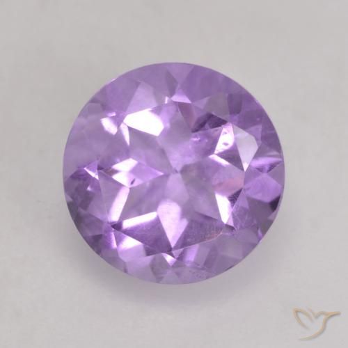 1.22ct Натуральный Средний фиолетовый Аметист, Круглый, Чистота VS