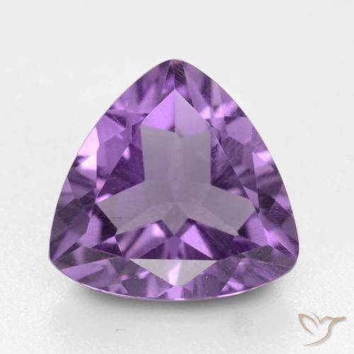 1.52ct Натуральный Средний фиолетовый Аметист, Триллион, VVS-VS