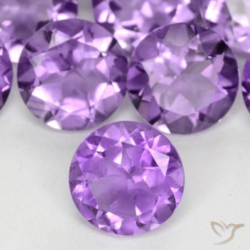 1.11ct Натуральный Средний фиолетовый Аметист, Круглый, Чистота VS