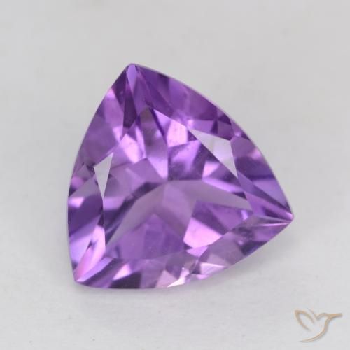 2.25ct Натуральный Ярко-фиолетовый Аметист, Триллион, Чистота VS