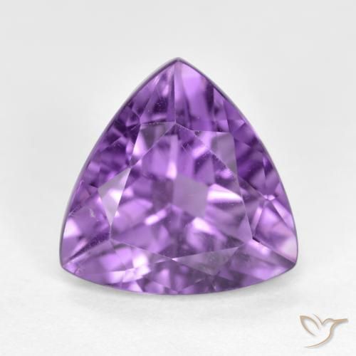 2.78ct Натуральный Темно-фиолетовый Аметист, Триллион, VS-SI
