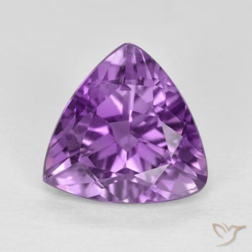 2.86ct Натуральный Средне-темно-фиолетовый Аметист, Триллион, Чистота VS