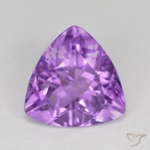 2.61ct Натуральный Средне-темно-фиолетовый Аметист, Триллион, Чистота VS