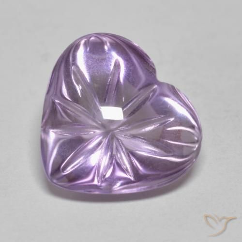 5.71ct Натуральный Средний фиолетовый Аметист, Сердце, Прозрачный