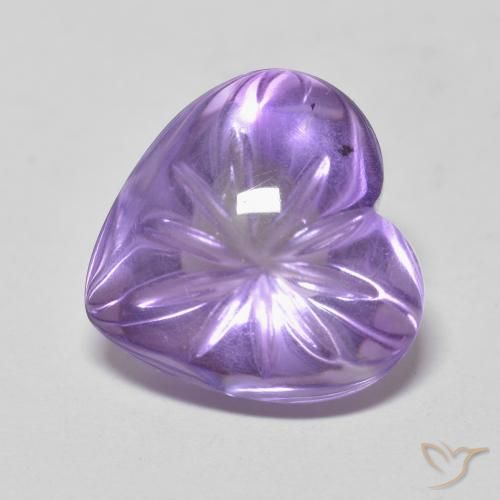 5.06ct Натуральный Средний фиолетовый Аметист, Сердце, Прозрачный
