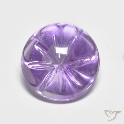 4.82ct Натуральный Средний фиолетовый Аметист, Круглый, Прозрачный