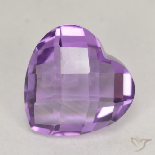 3.53ct Натуральный Розовато-фиолетовый Аметист, Сердце, Чистота VS