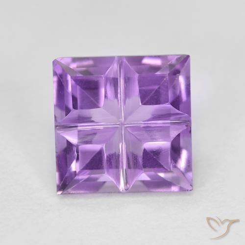 1.54ct Натуральный Средний фиолетовый Аметист, Квадрат, VVS-VS